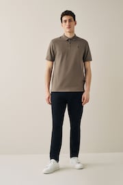 Brown Regular Fit Short Sleeve Pique Polo Shirt - Image 2 of 7