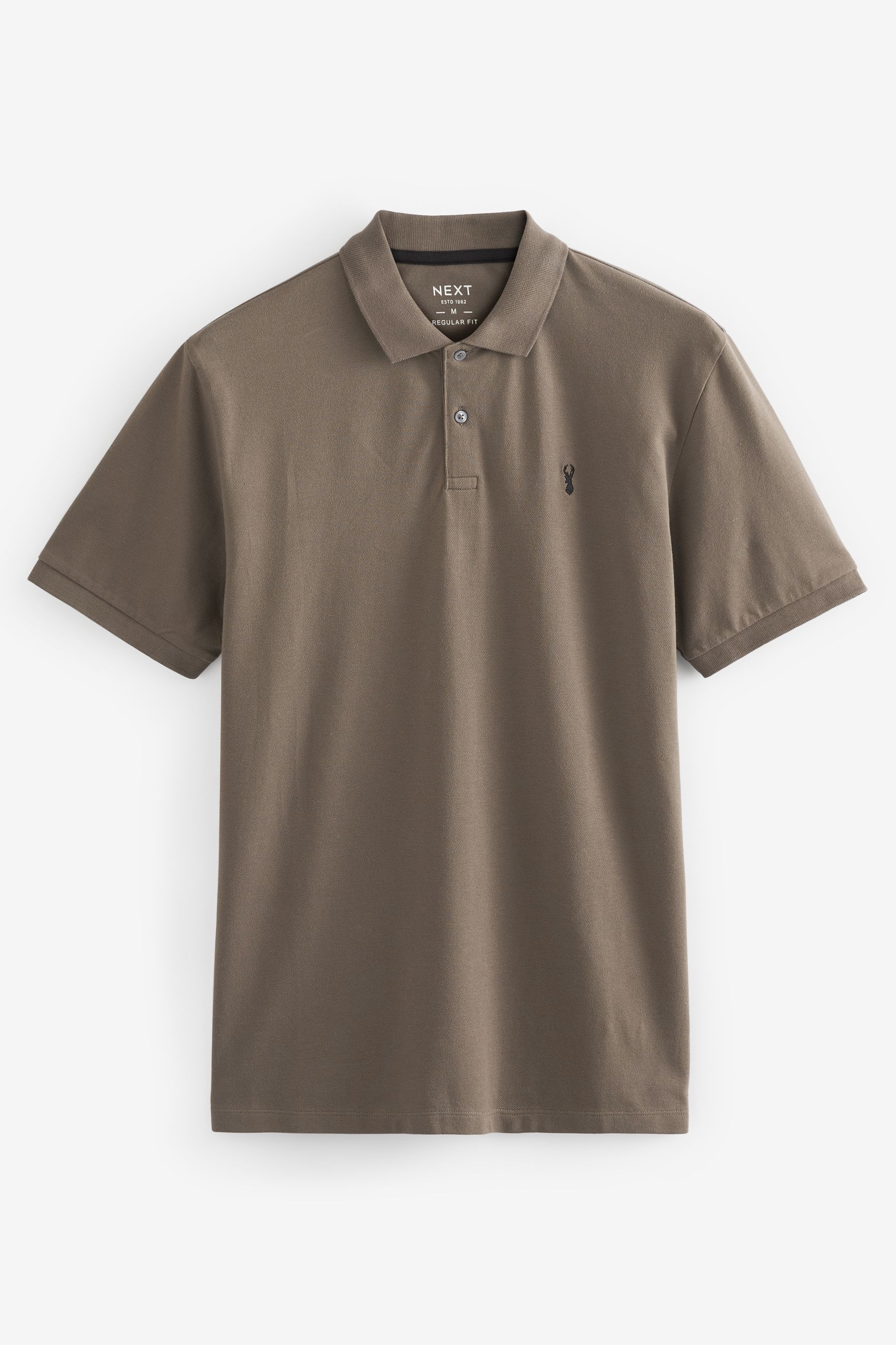 Buy Brown Regular Fit Short Sleeve Pique Polo Shirt from the Next UK online shop
