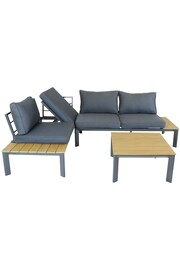 Charles Bentley Black Garden Polywood Lounge Set with Recliner Seat - Image 4 of 4