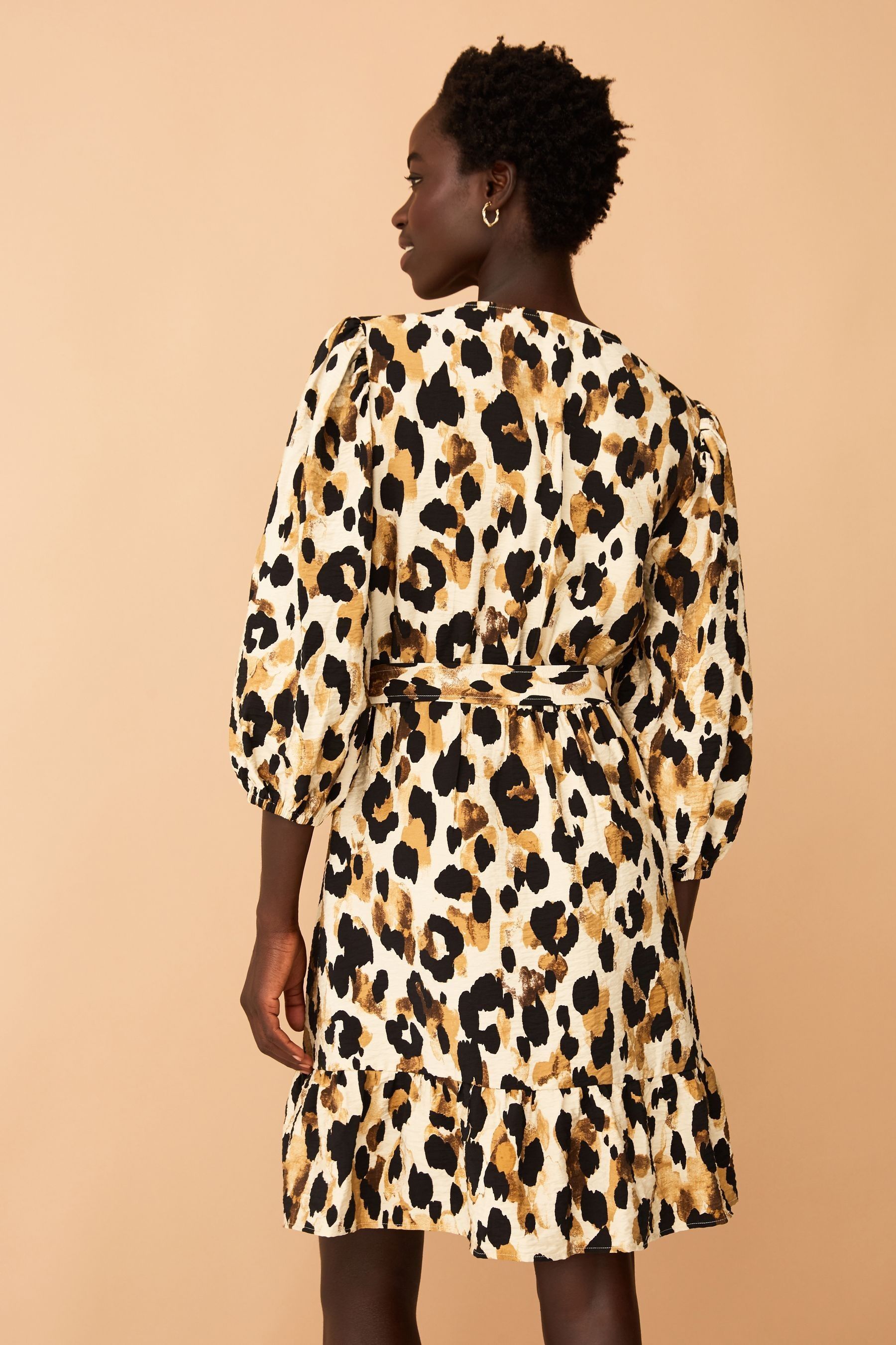 F&f yellow leopard print dress top