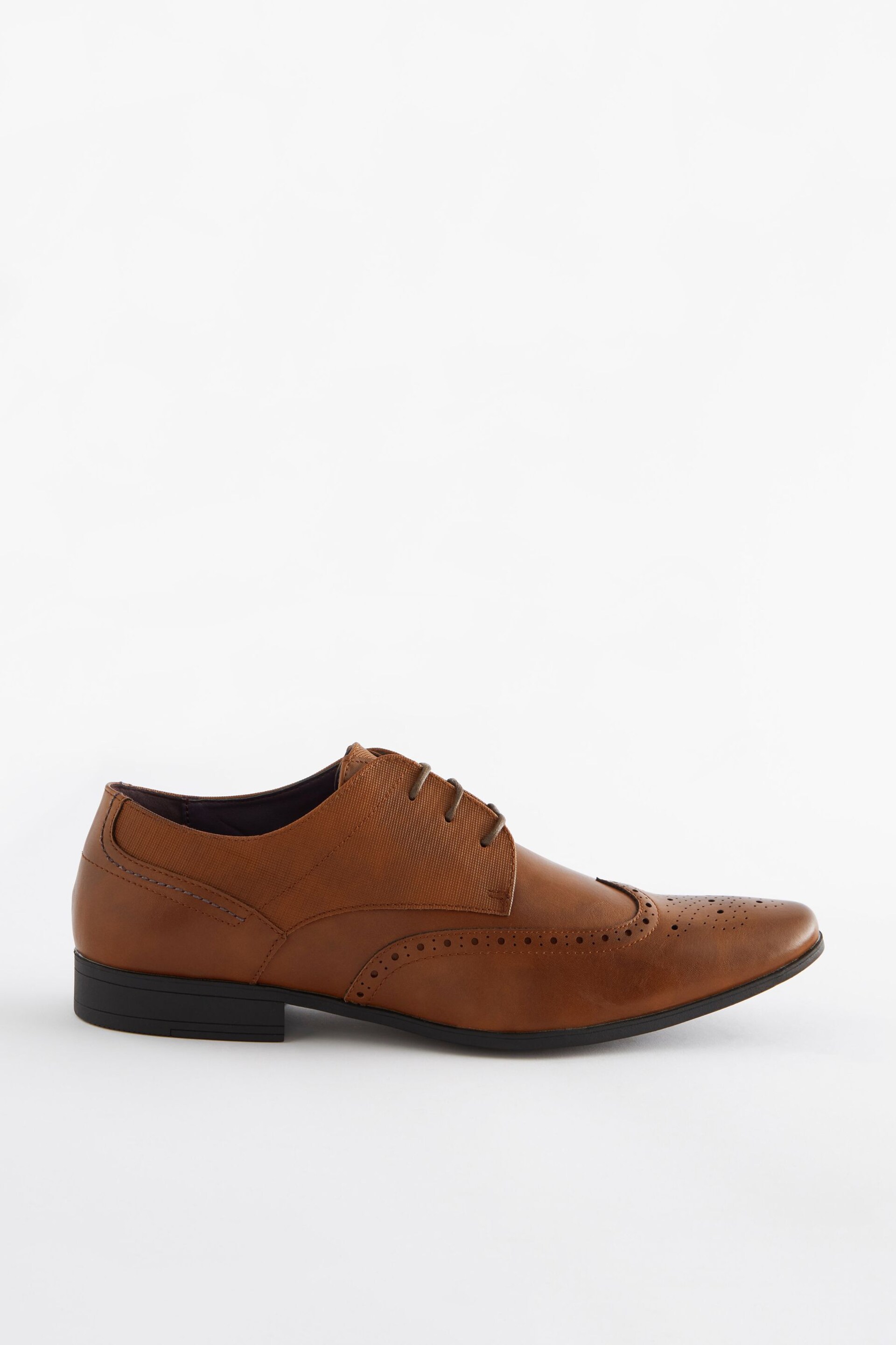 Tan Brown Brogue Shoes - Image 2 of 6