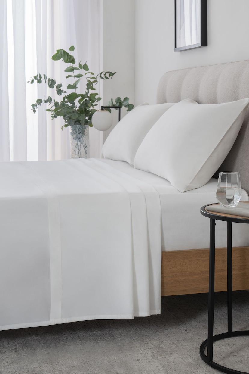 White Cool Touch TENCEL™ lyocell 200 Thread Count Flat Sheet - Image 1 of 3