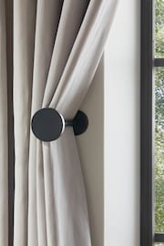 Black Next Set of 2 Stud Curtain Holdbacks - Image 1 of 4