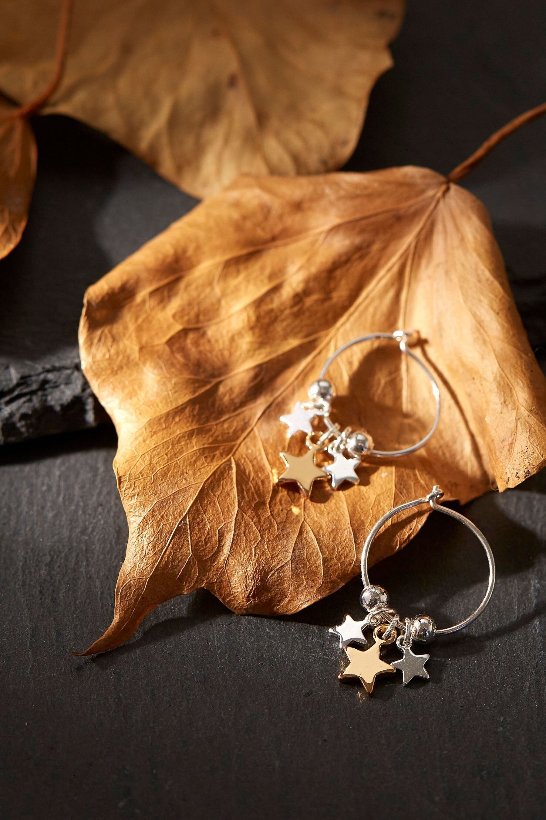 Buy FatFace Silver Tone Star Cluster Hoop Earrings from Next Lithuania