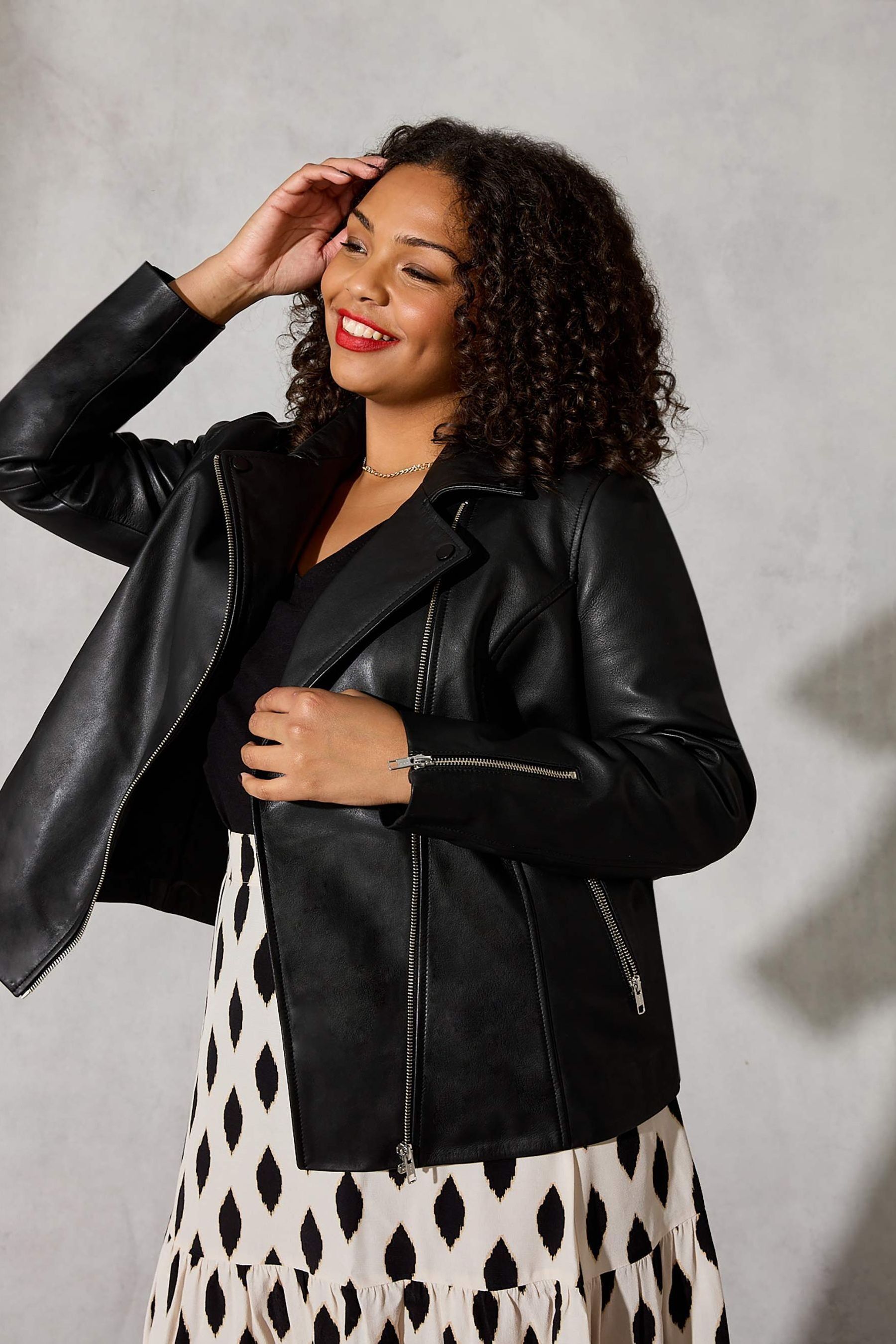 Buy Live Unlimited Black Curve Leather Jacket from Next Gibraltar