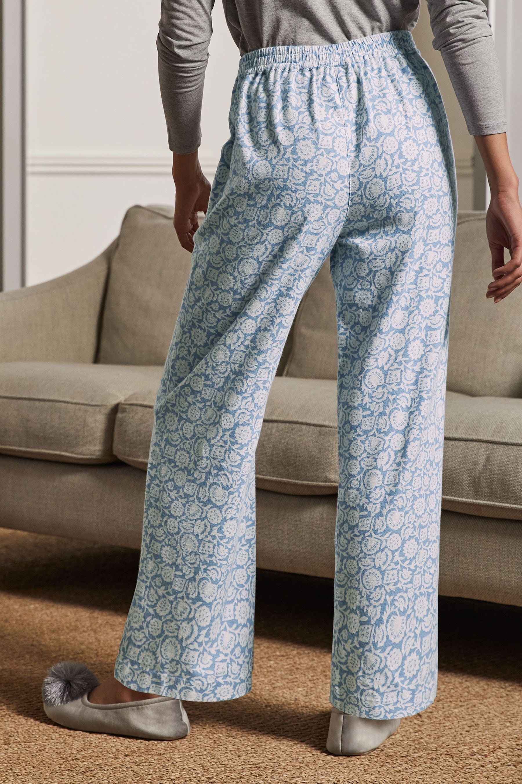 Buy Boden Natural Chrome Vanessa Cosy 100 Cotton Pyjama Bottoms from Next Luxembourg