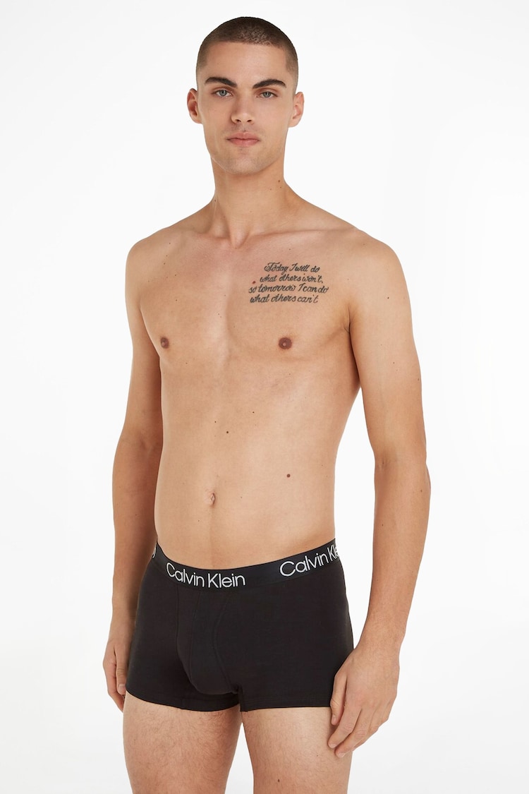 Calvin Klein Black Plain Trunks 3 Pack - Image 2 of 5