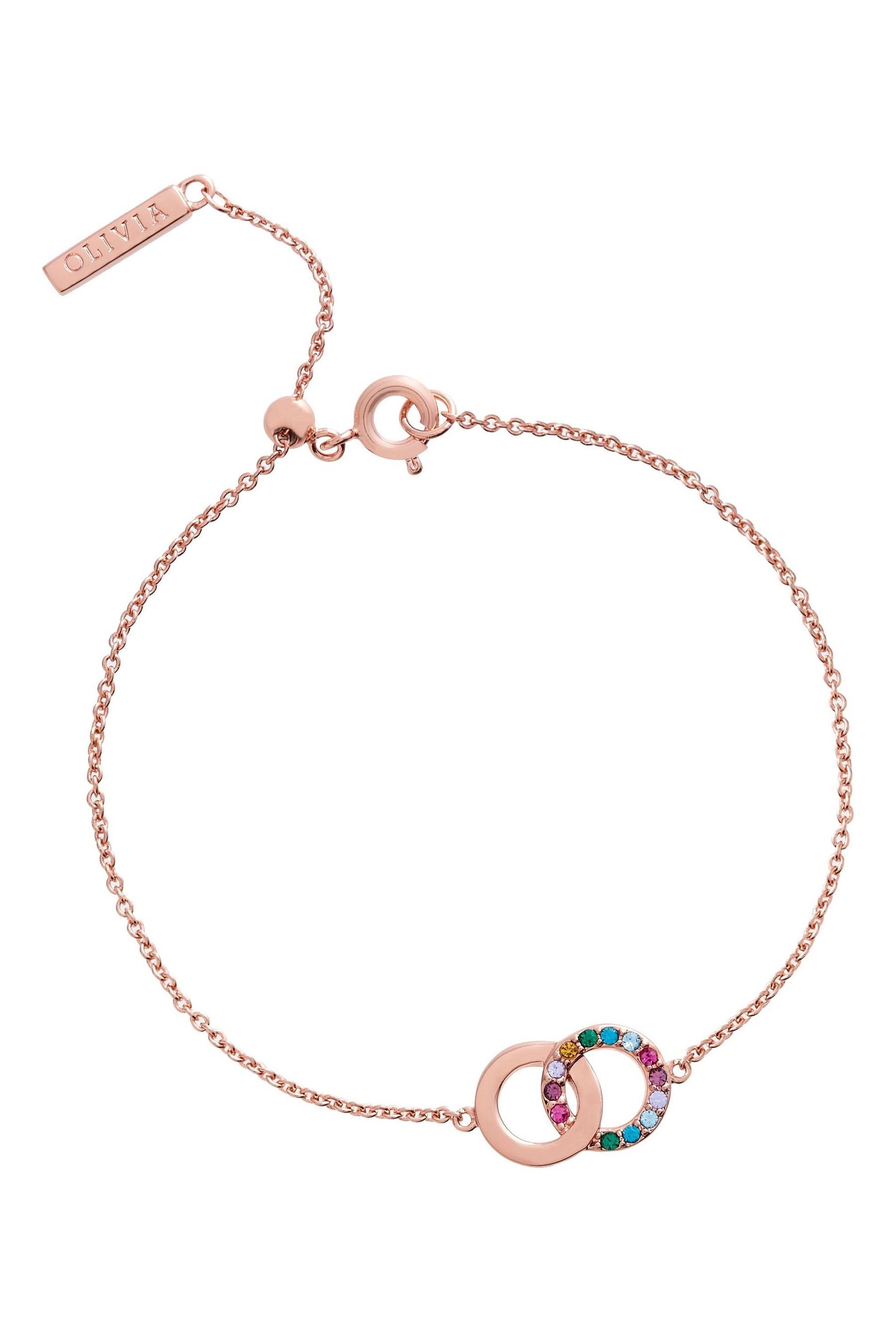 Buy Olivia Burton Rose Gold Jewel Rainbow Interlink Bracelet from the Next UK online shop