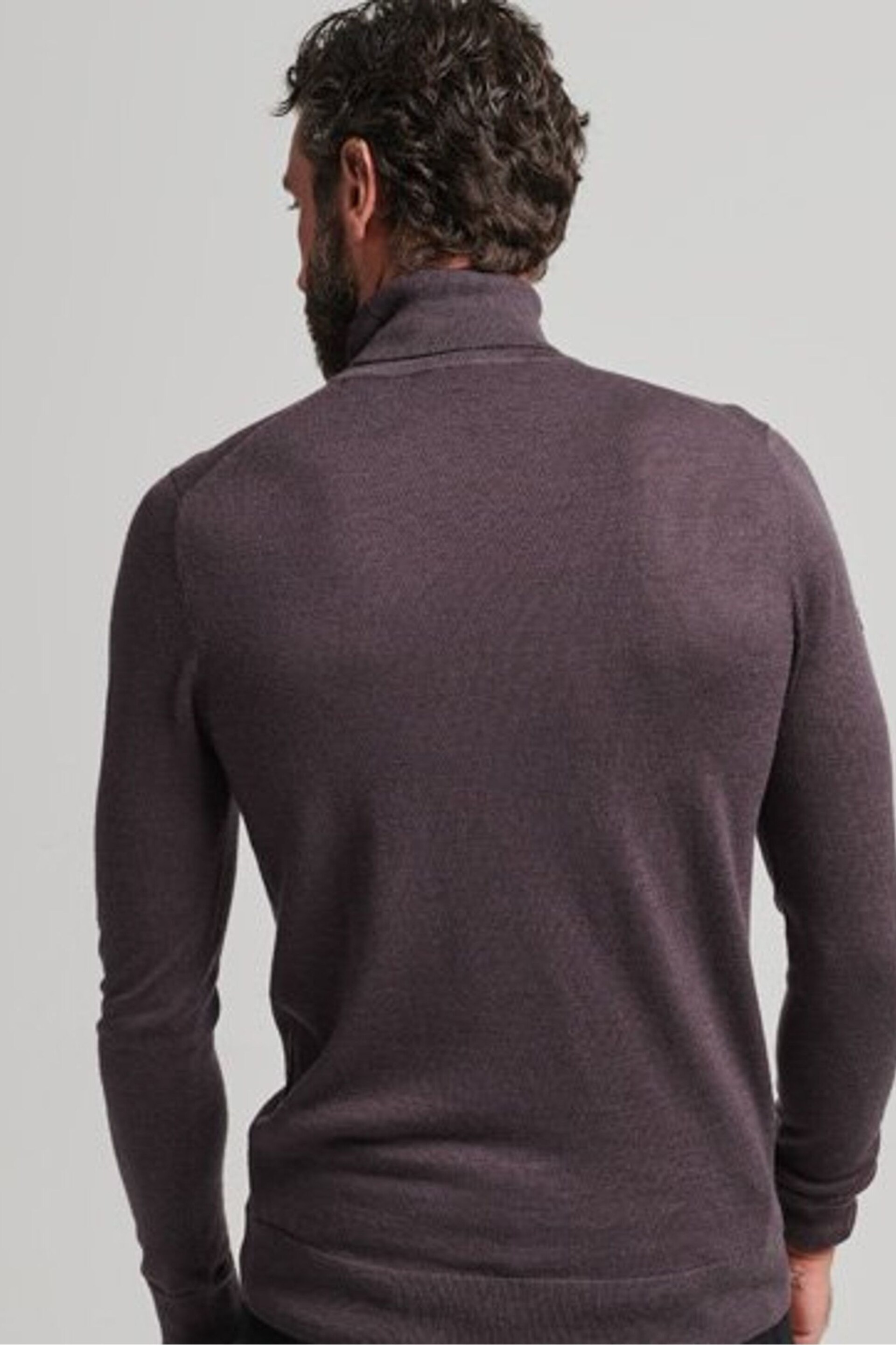 Superdry Purple Merino Roll Neck Jumper - Image 2 of 7