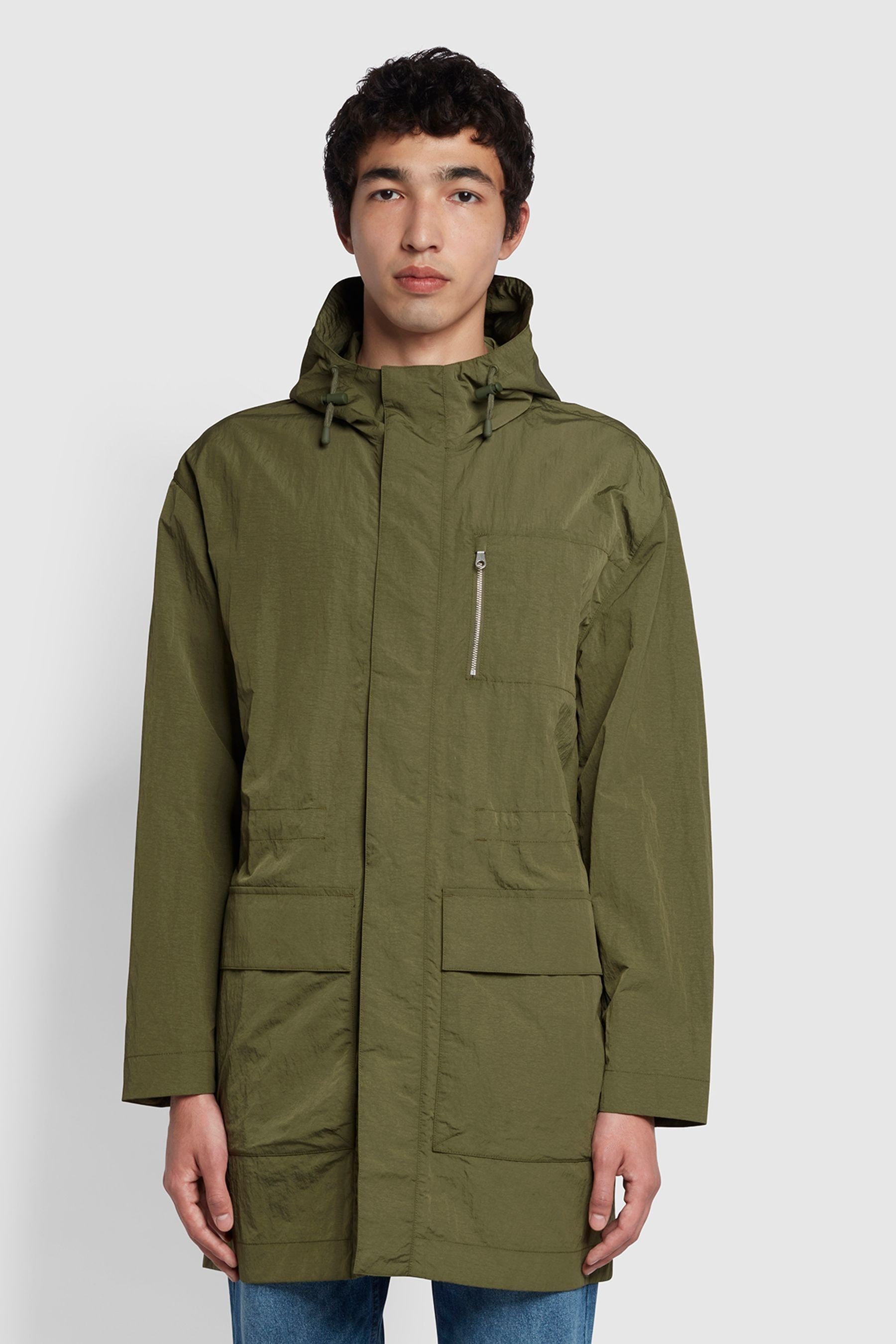 Buy Farah Green Worthy Hooded Coat from Next Luxembourg