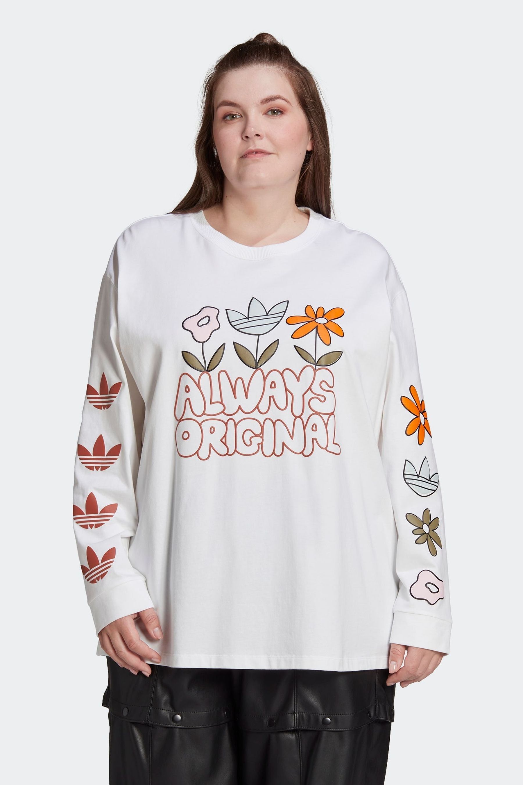 Buy adidas Originals White Plus Size Always Original Graphic Long Sleeve 100 Cotton T Shirt from the Next UK online shop