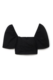 Another Sunday Puff Sleeve Corset Crop Top In Black - Image 4 of 5