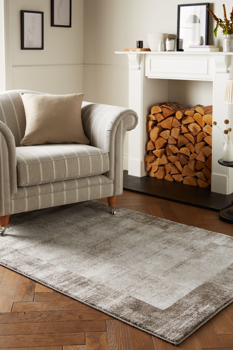 Natural Textured Border Rug - Image 1 of 5