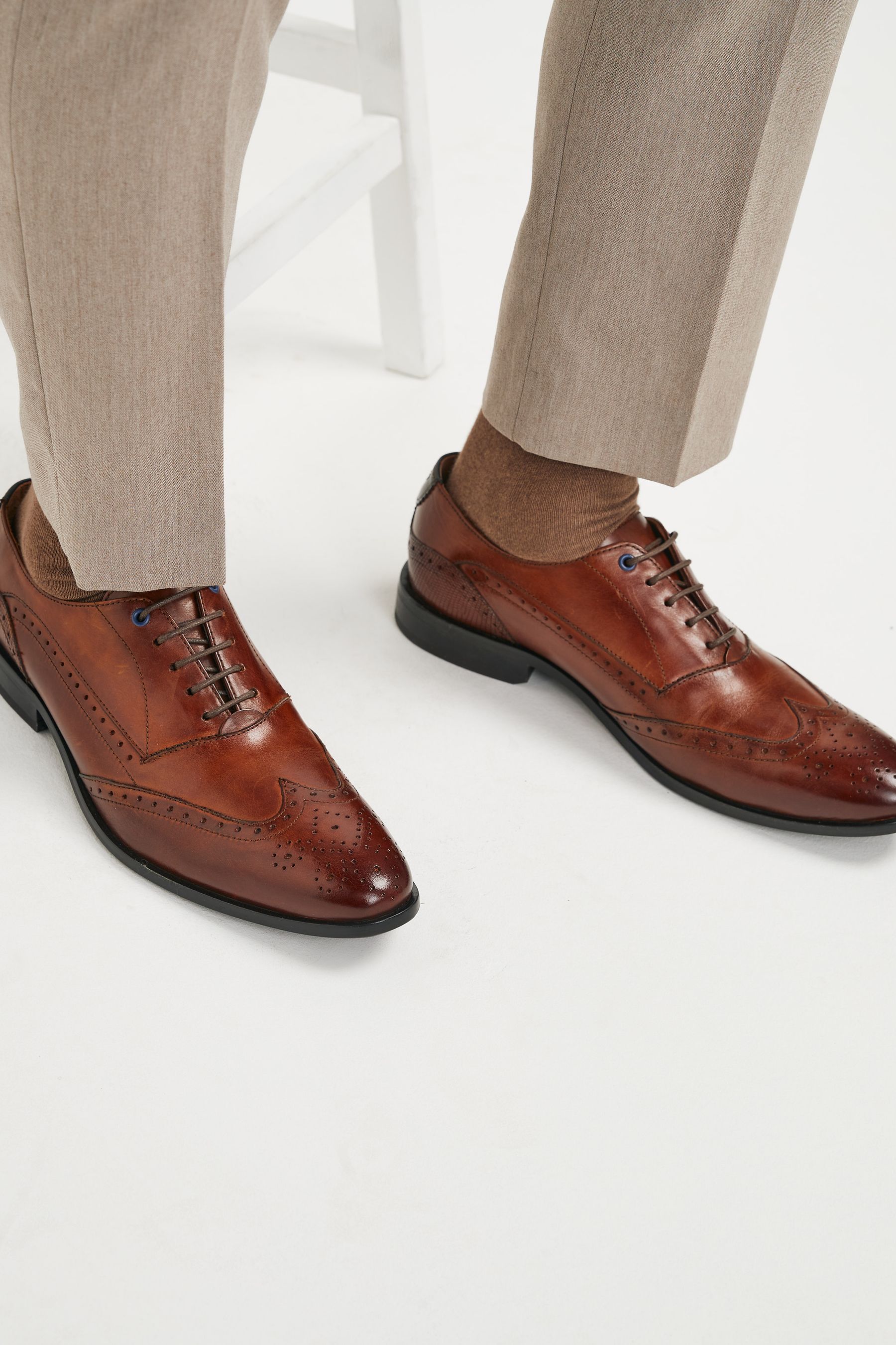 Dark tan brogues store