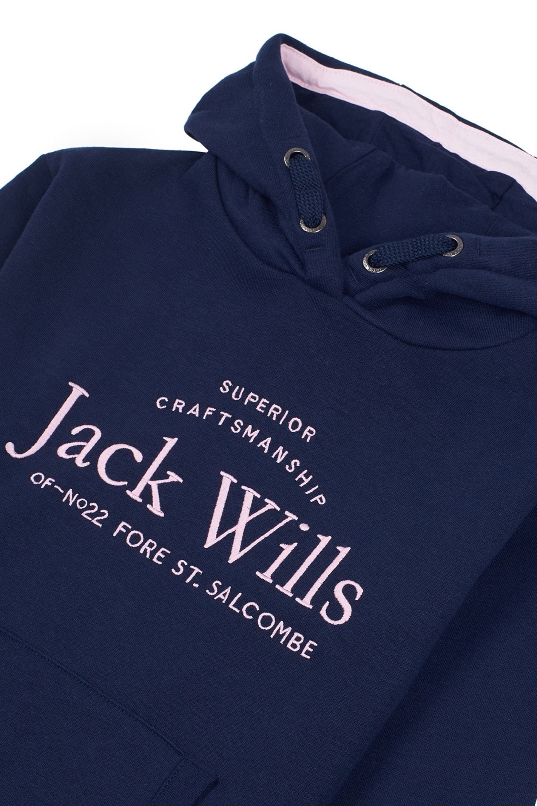 Buy Jack Wills Blue Script Overhead Hooded Sweatshirt from Next Luxembourg