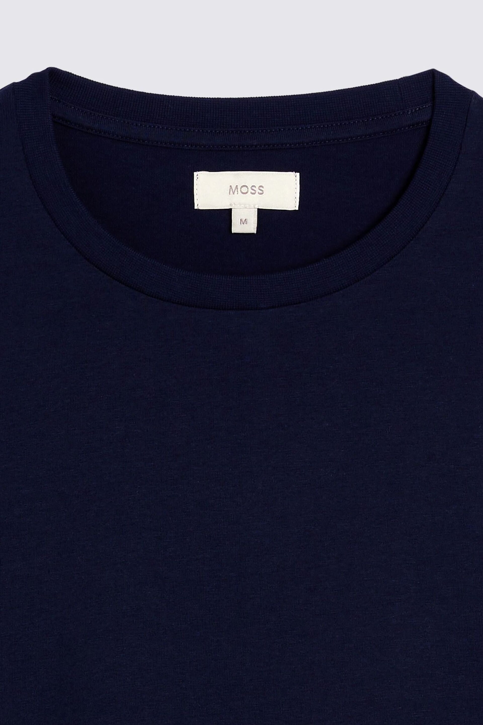 MOSS Navy Blue Crew Neck T-Shirt - Image 4 of 4