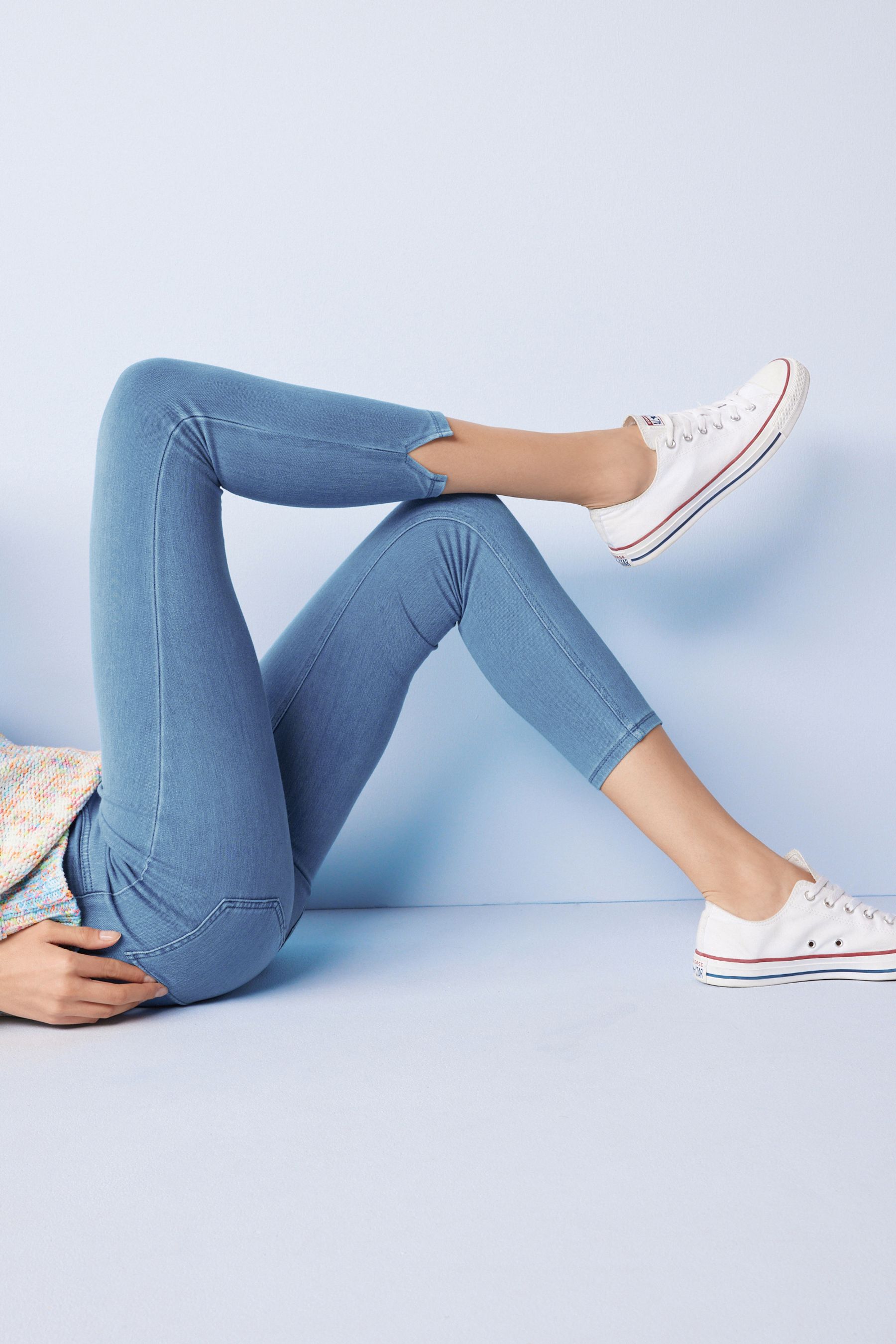 Denim cropped leggings cheap