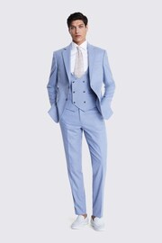 MOSS Light Blue Tailored Fit Flannel Suit Jacket - Image 6 of 7