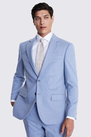 MOSS Light Blue Tailored Fit Flannel Suit Jacket - Image 7 of 7