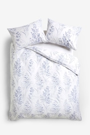 Blue Floral 100% Cotton Printed Duvet Cover and Pillowcase Set - Image 2 of 2