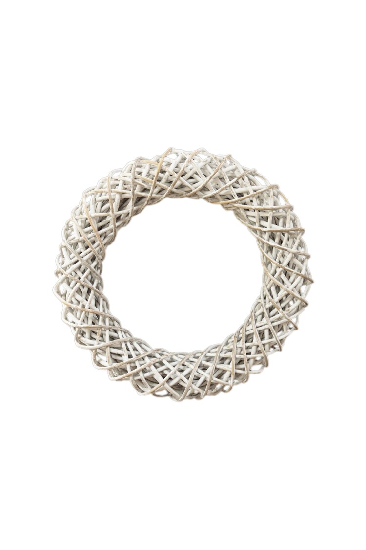 Ivyline White Rattan Diam 50cm Wreath - Image 2 of 7