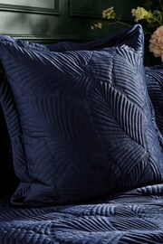 Riva Paoletti Navy Blue Palmeria Quilted Polyester Filled Cushion - Image 1 of 4