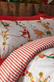 furn. White Santa's Workshop Reversible Duvet Cover and Pillowcase Set - Image 2 of 3