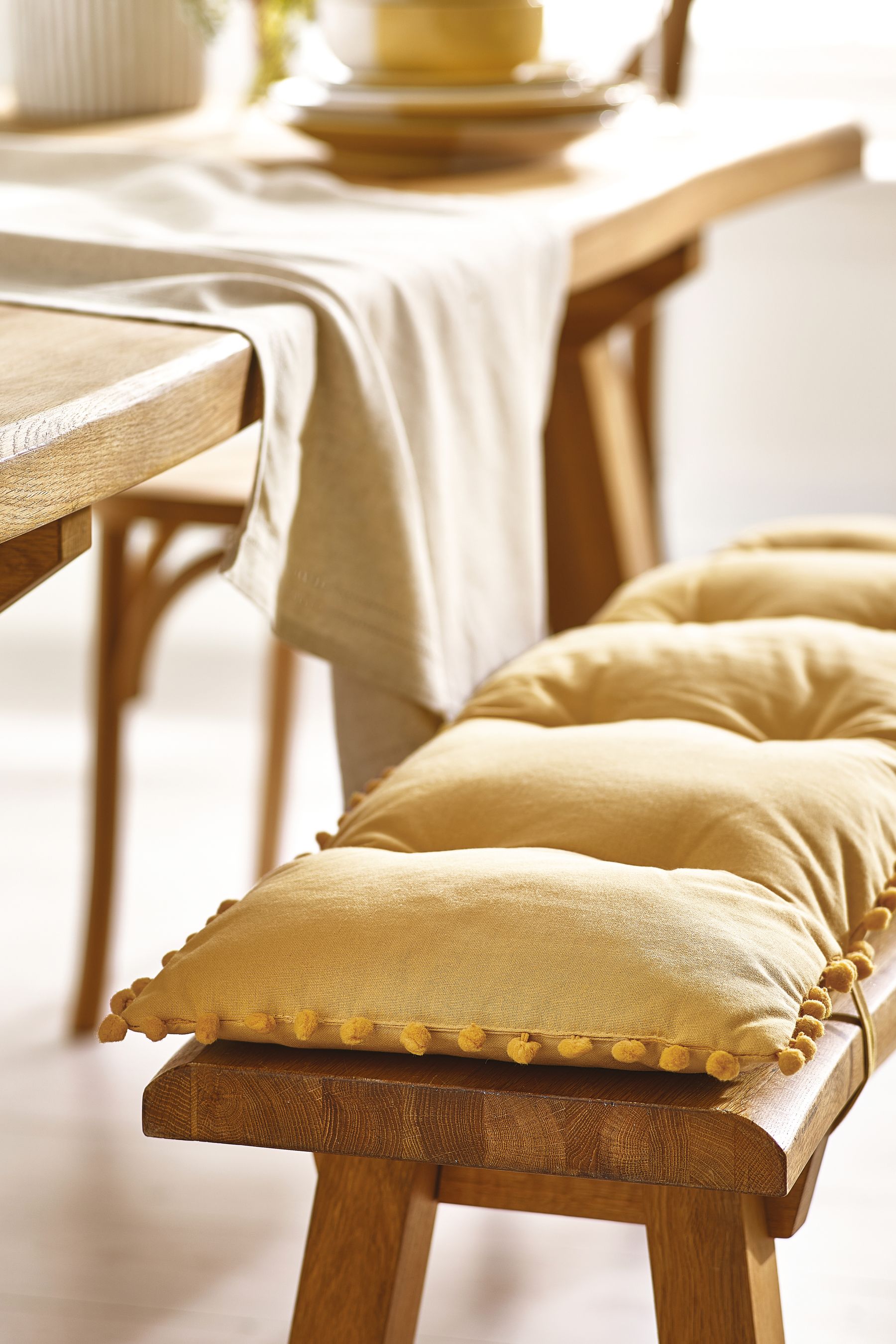 Pom pom bench seat pad sale