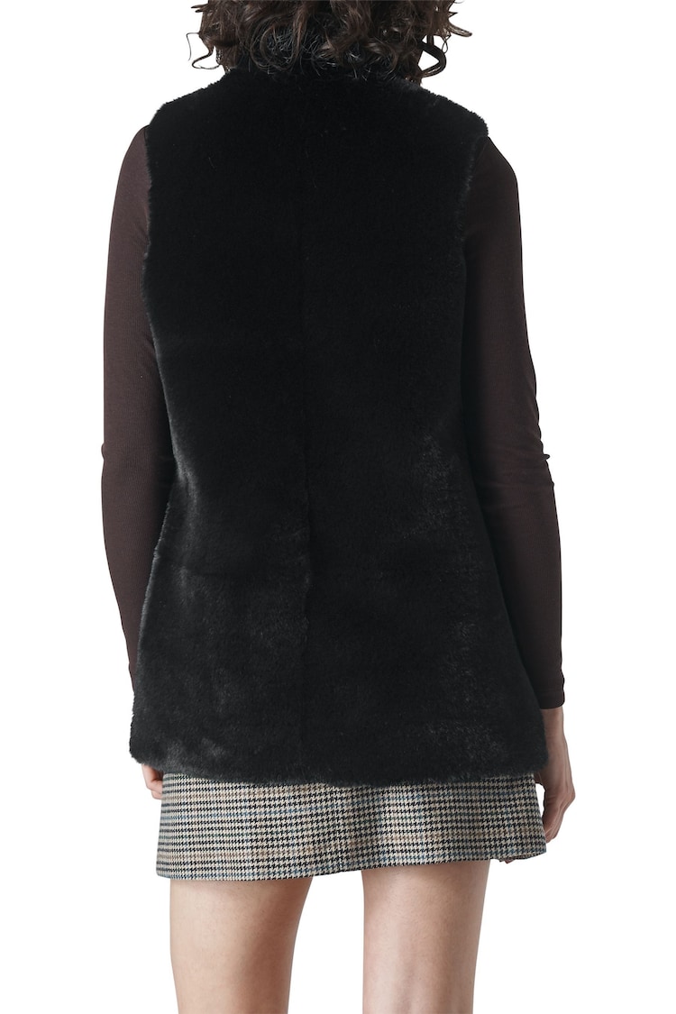 Whistles Black Faux Fur Gilet - Image 2 of 3