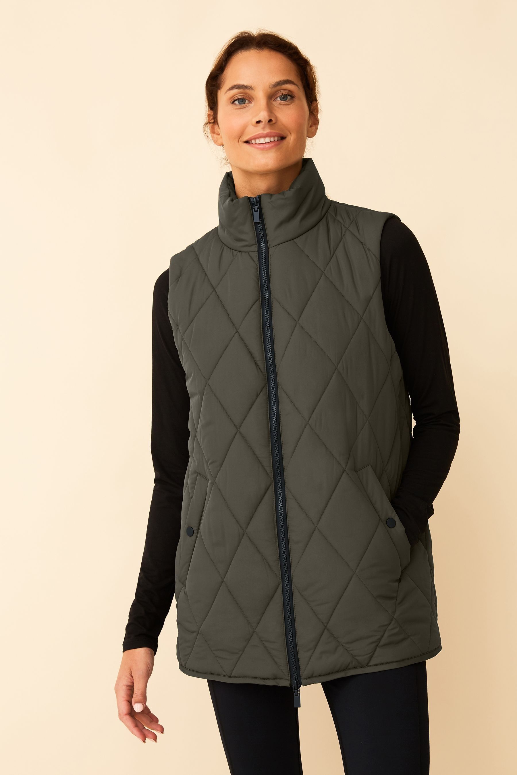 Buy F F Green Diamond Quilted Gilet from the Next UK online shop