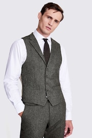 MOSS Green Tailored Fit Herringbone Suit: Waistcoat - Image 1 of 3