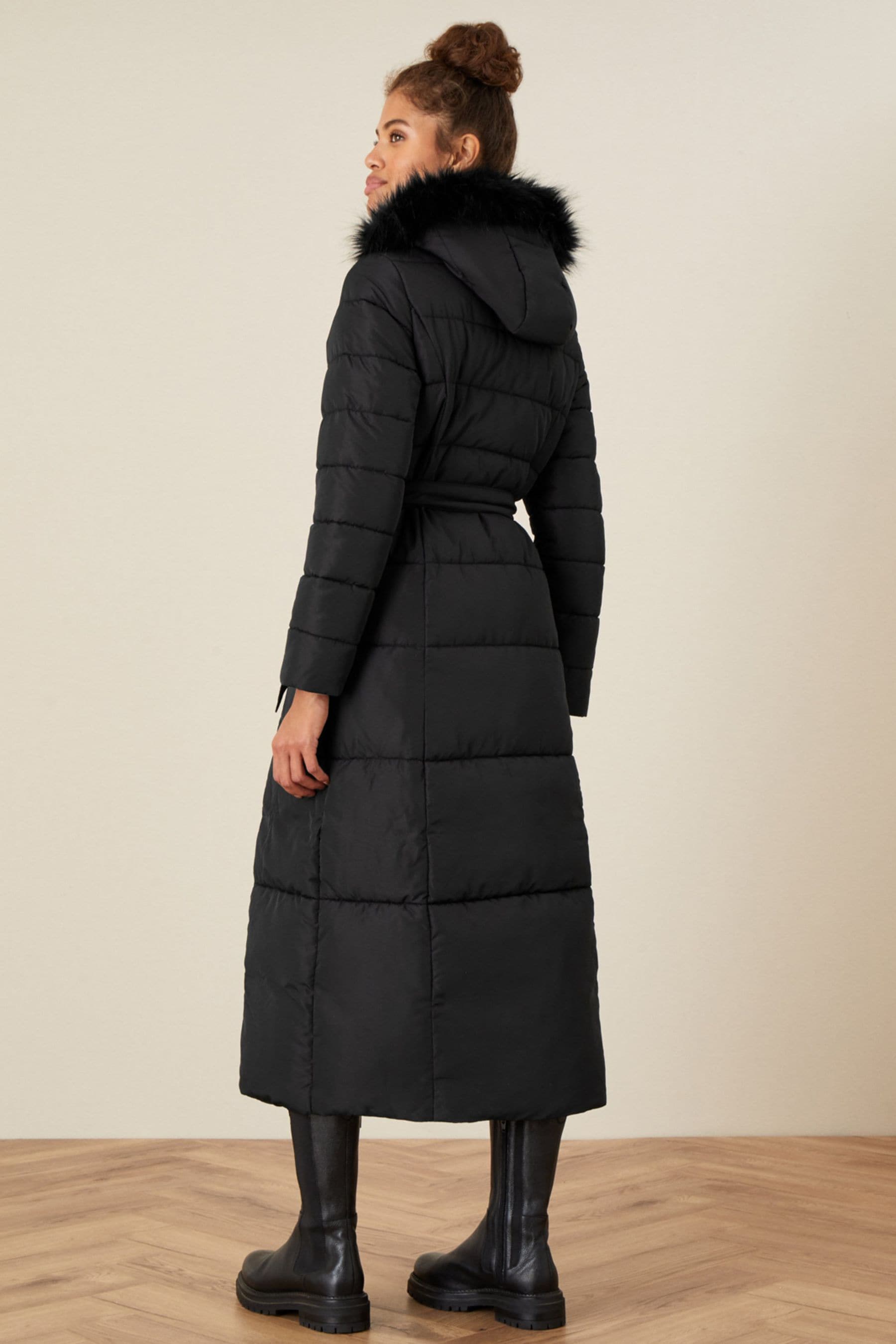 Buy Monsoon Black Hooded Padded Morgan Maxi Coat from Next Luxembourg