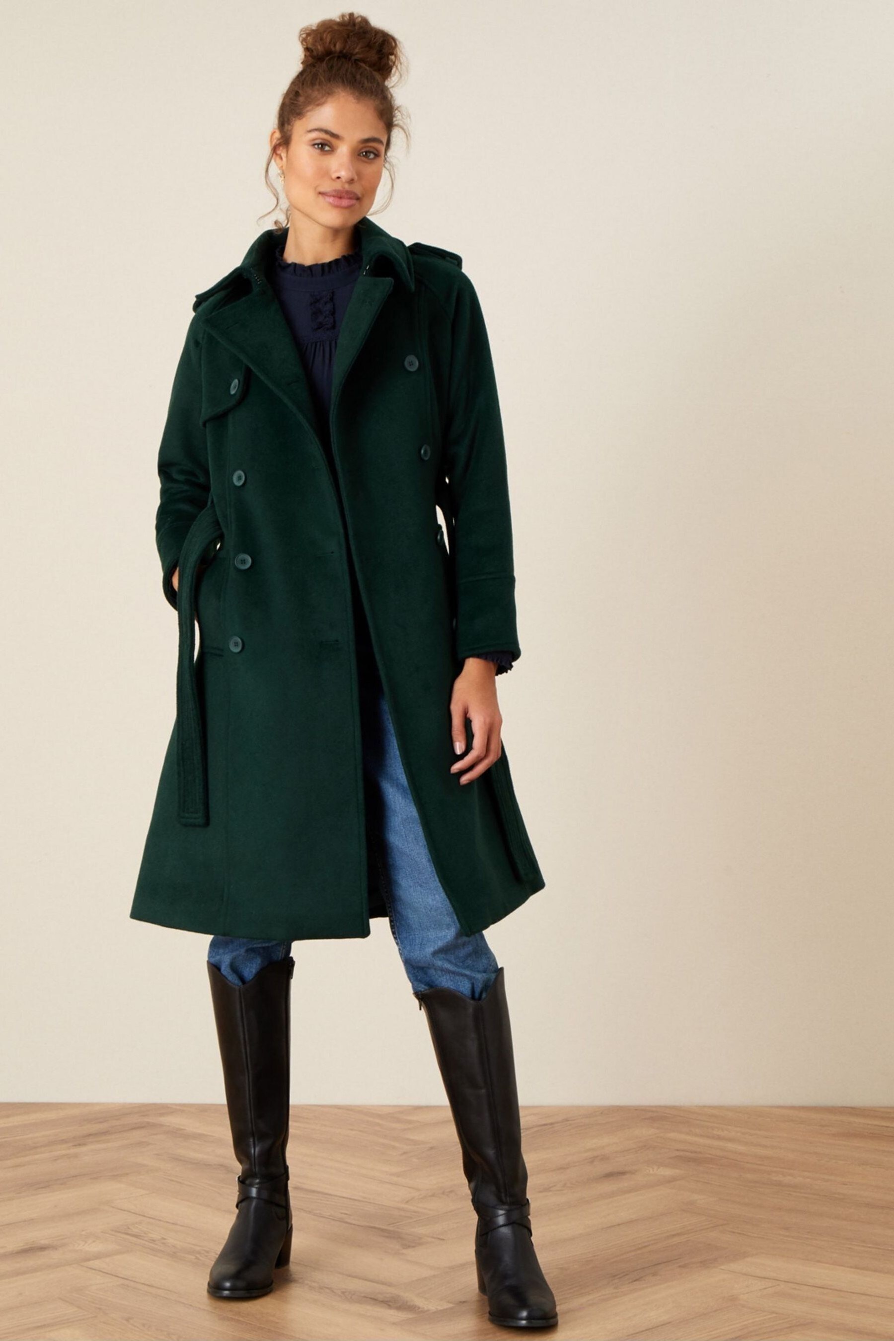 Buy Monsoon Blue Wren Wool Mix Trench Coat from Next Luxembourg