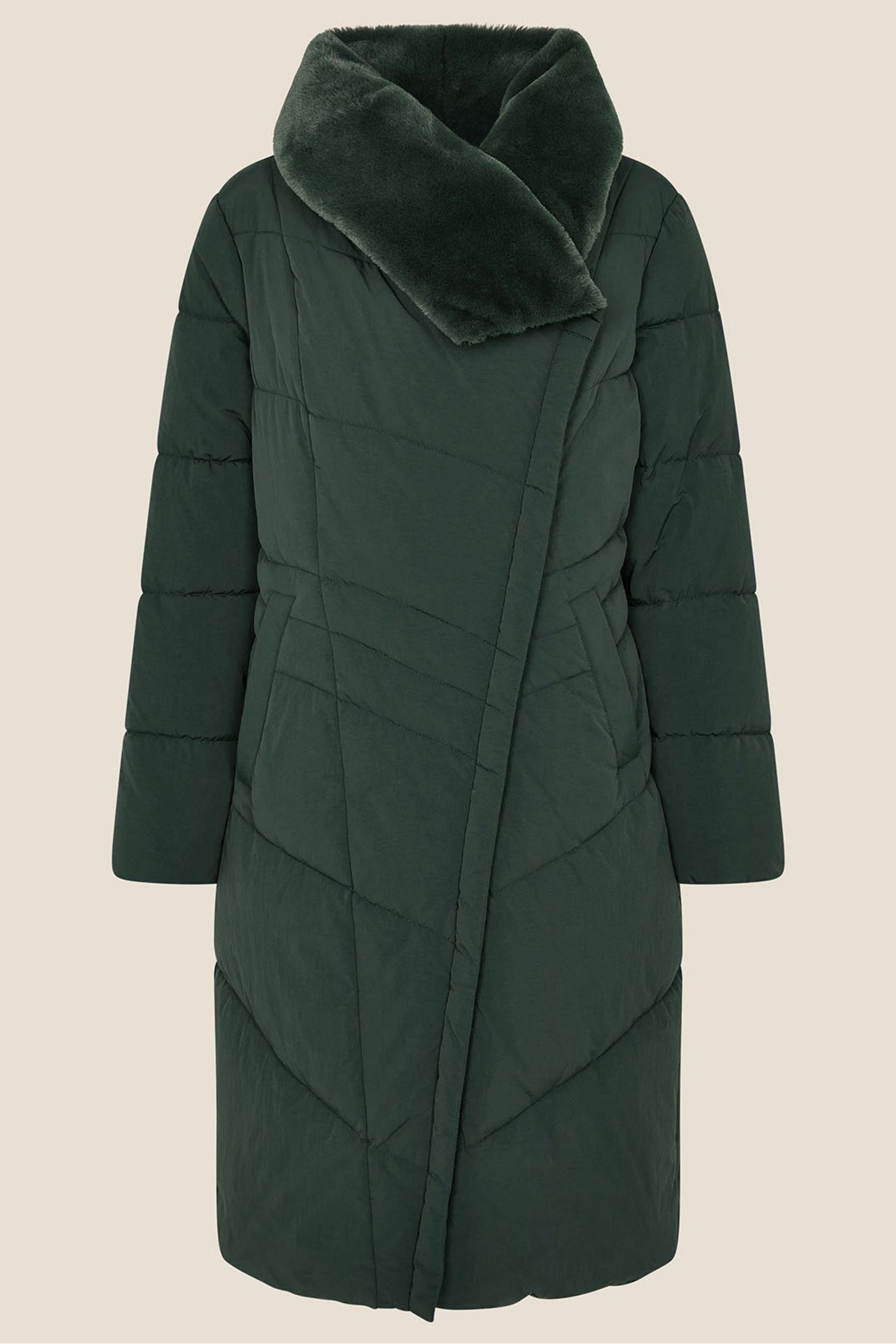 Green fur collar coat store