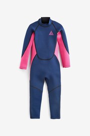 Long Sleeve Navy/Pink 3mm Neoprene Wetsuit (1-16yrs) - Image 5 of 8