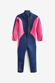 Long Sleeve Navy/Pink 3mm Neoprene Wetsuit (1-16yrs) - Image 6 of 8