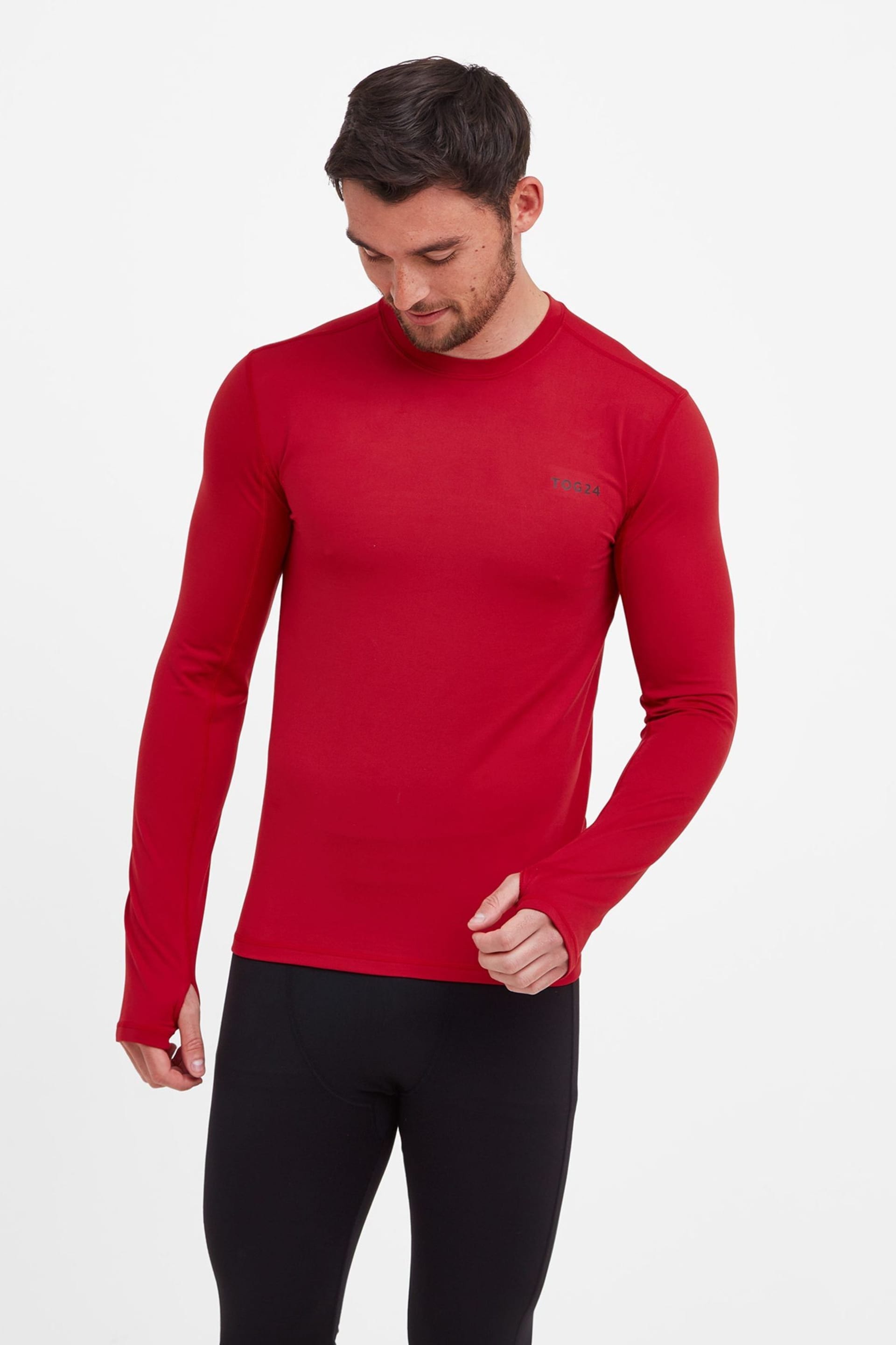 Tog 24 Red Snowdon Thermal Zip Neck Saga T-Shirt - Image 3 of 6