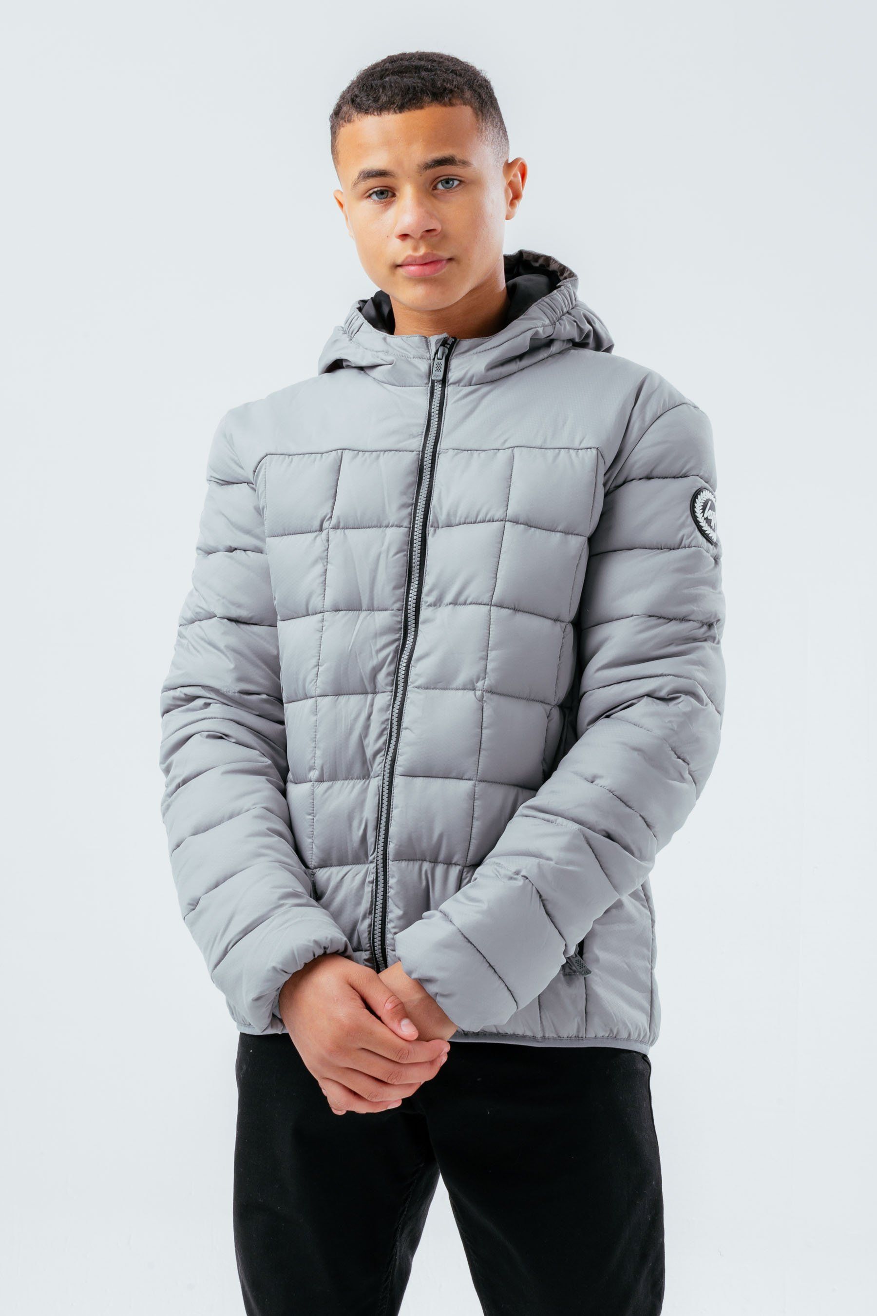 Buy Hype. Grey Explorer Crest Coat from Next Luxembourg