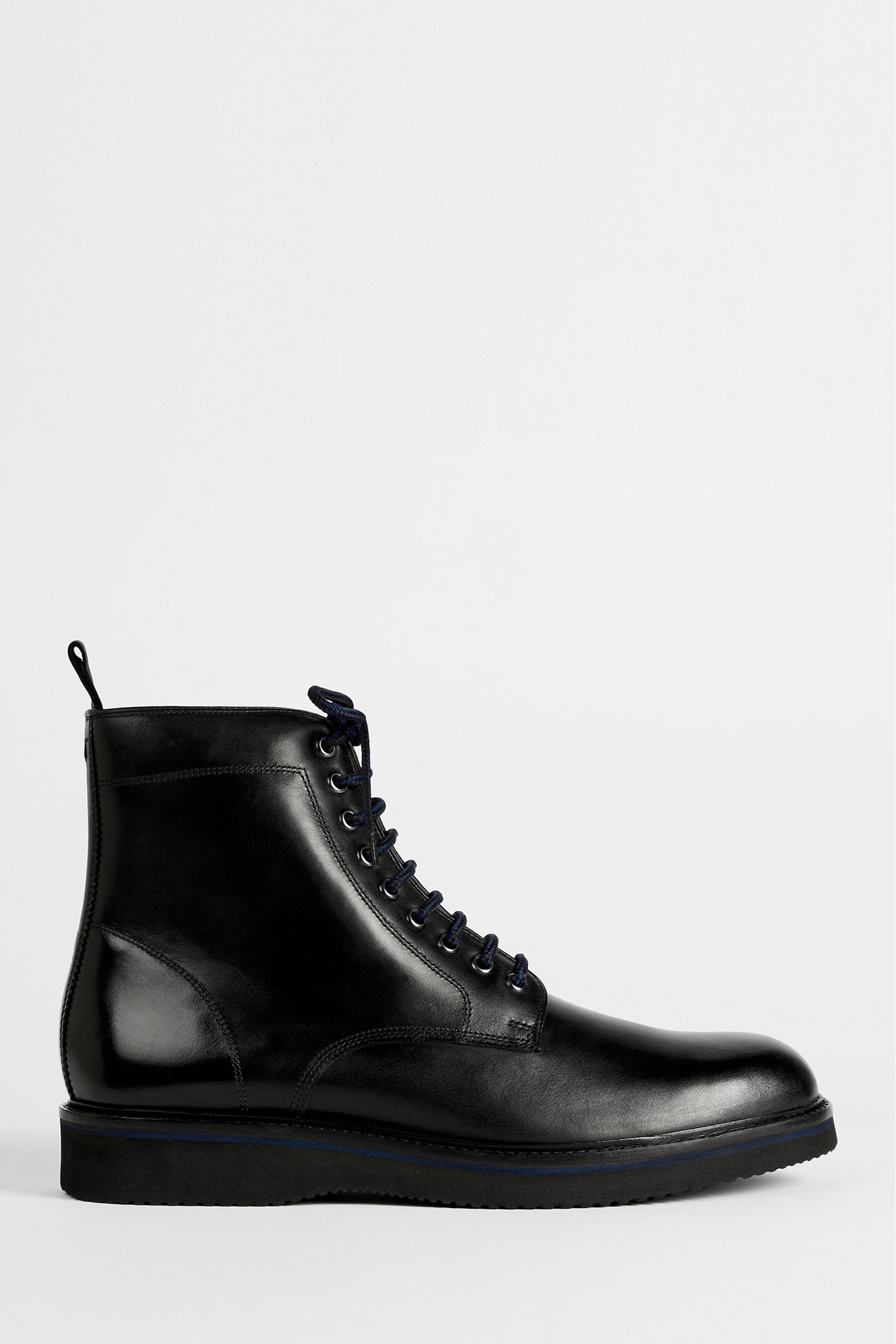 Buy Ted Baker Black Linton Wedge Sole Derby Boots from Next Luxembourg