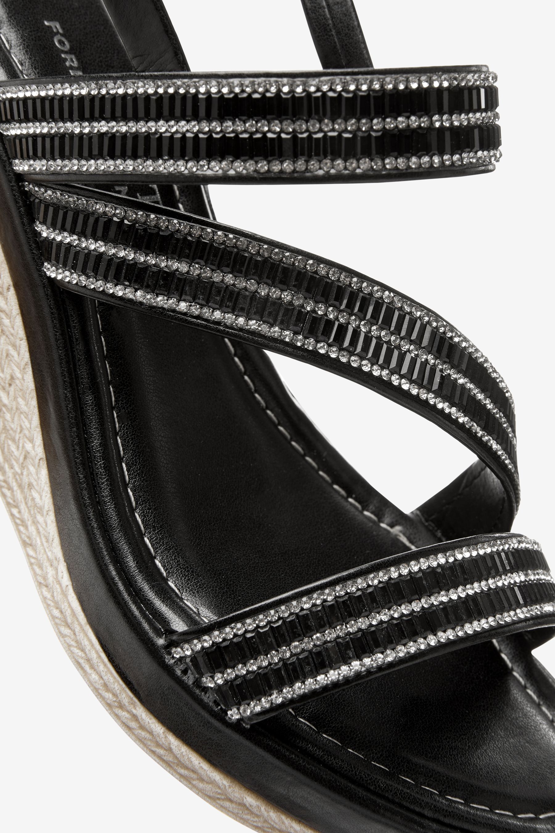 Black sparkly wedges clearance