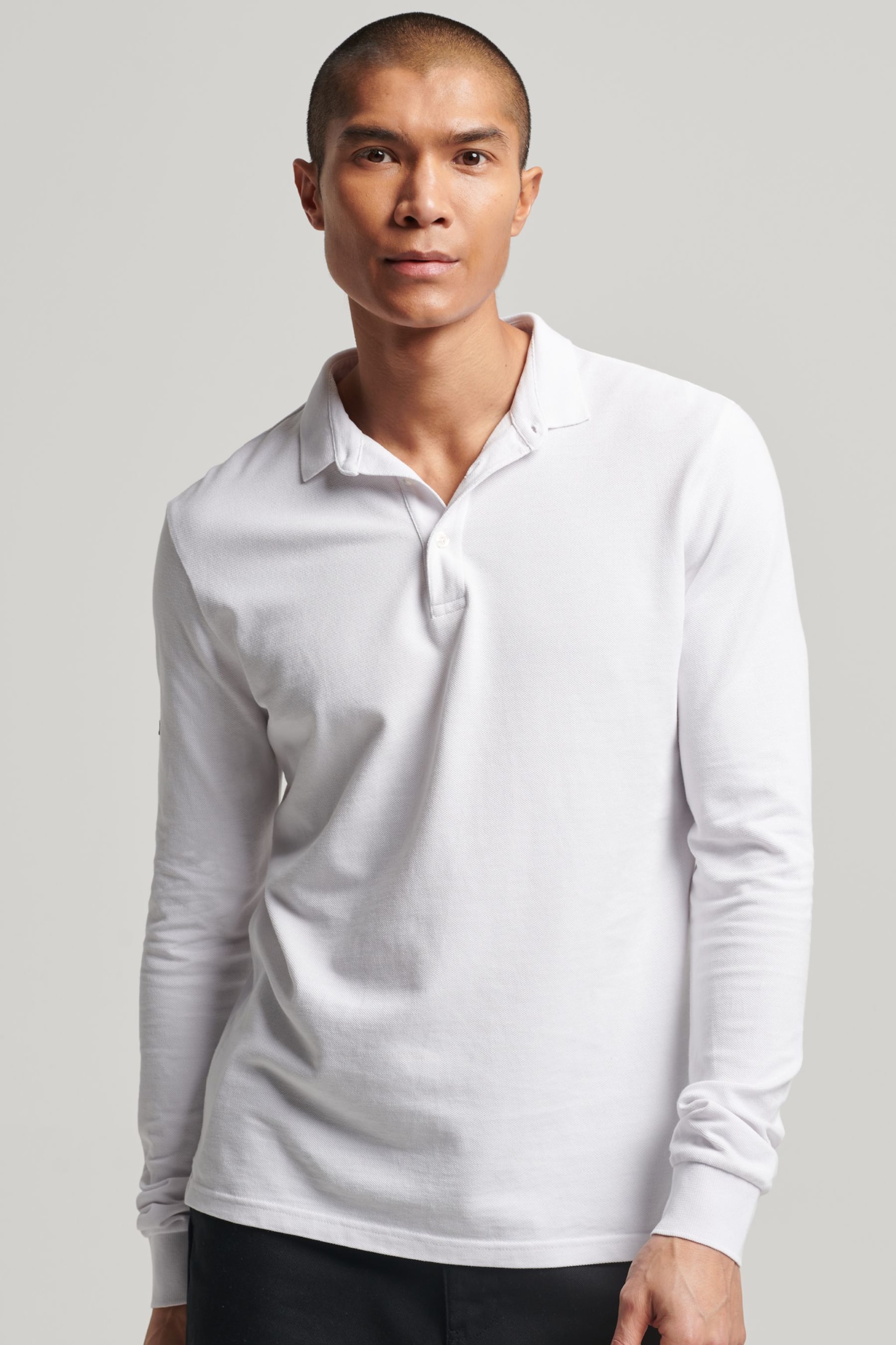 Superdry White Studios Organic Cotton Pique Polo Shirt - Image 1 of 8