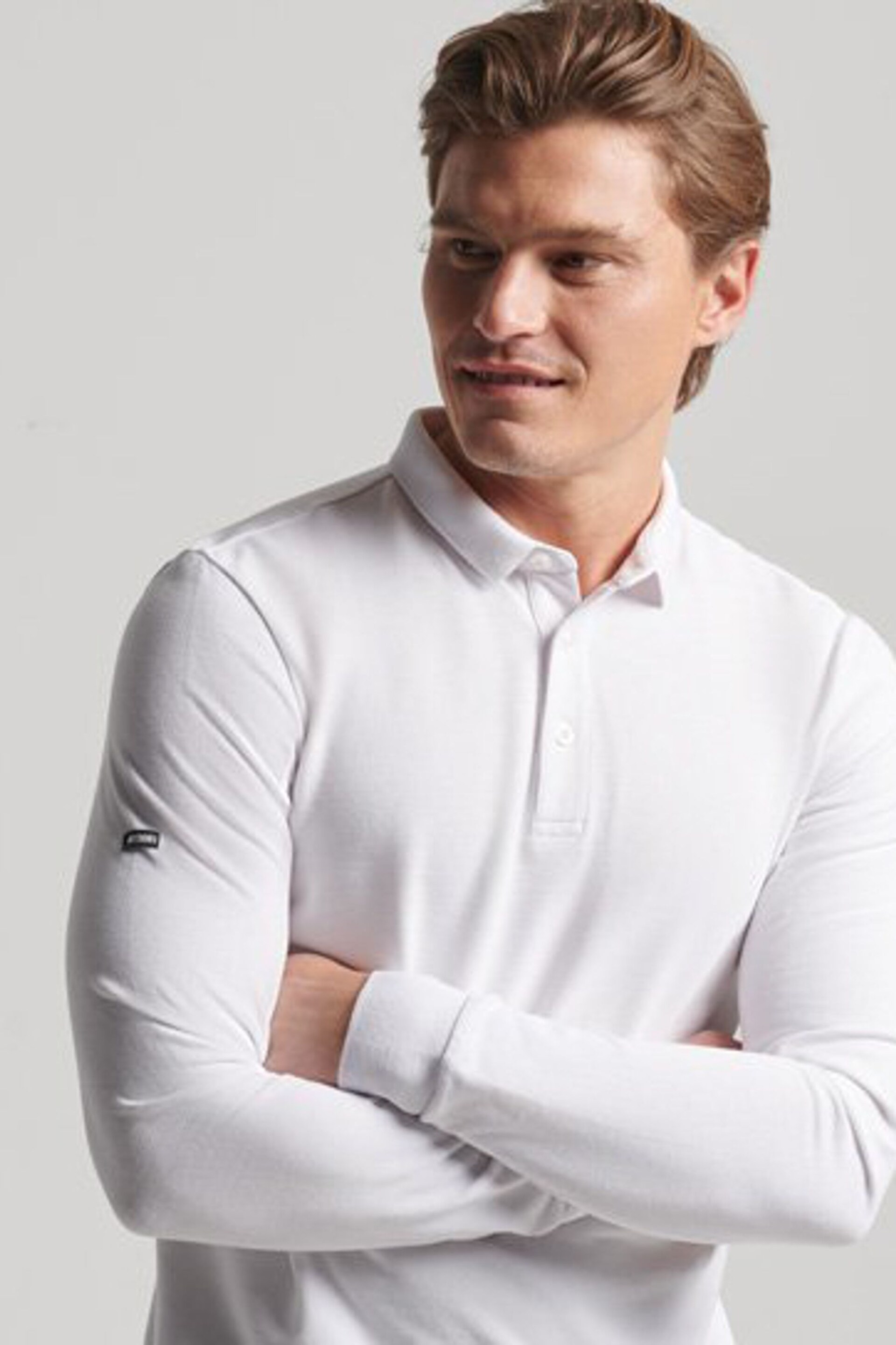 Superdry White Studios Organic Cotton Pique Polo Shirt - Image 6 of 8