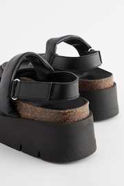Black Leather Soft Asymmetric Chunky Wedge - Image 3 of 5