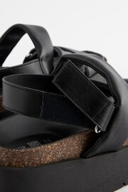 Black Leather Soft Asymmetric Chunky Wedge - Image 4 of 5