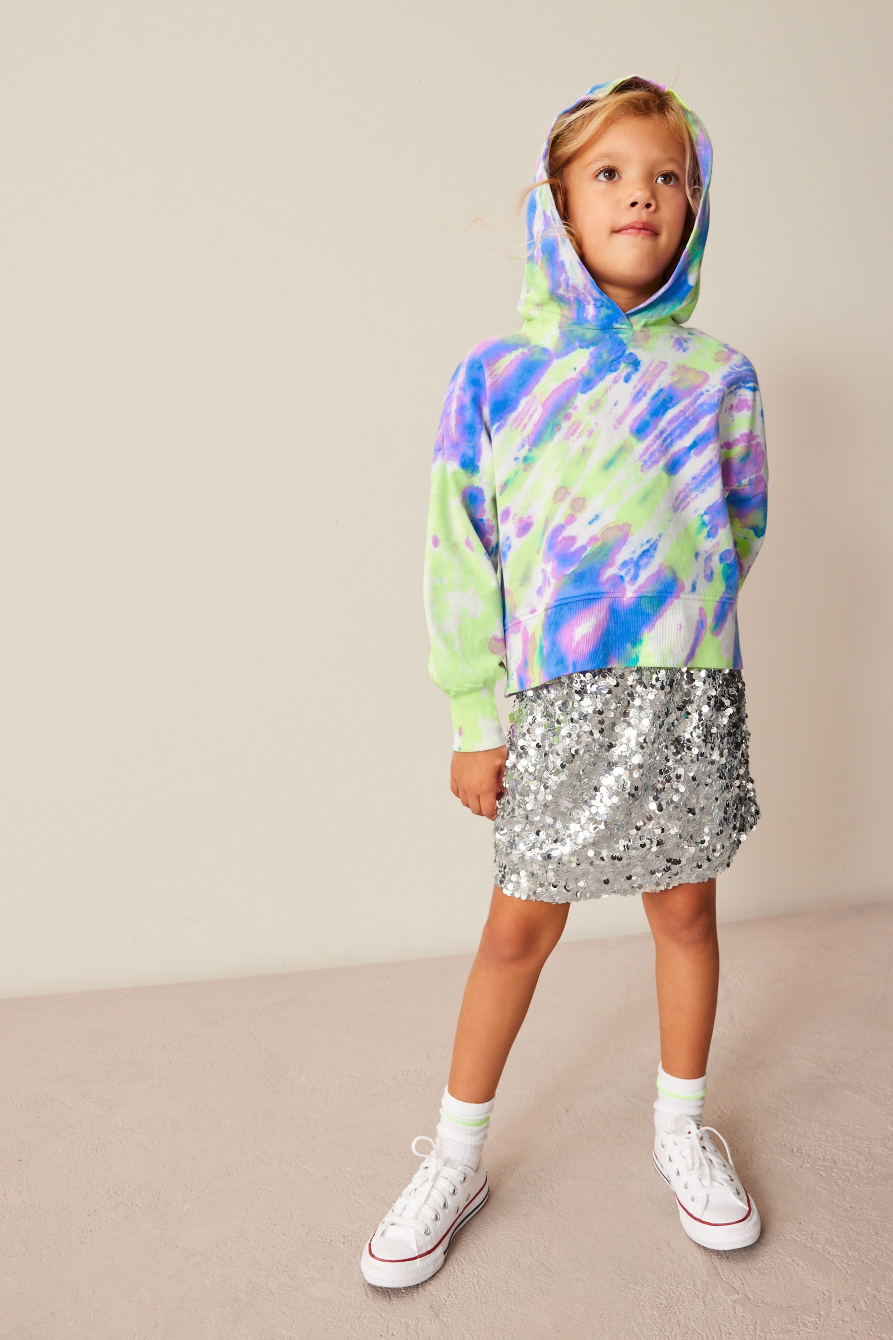 Buy Multi Tie Dye Top and Sequin Skirt Set 3 16yrs from Next United Arab Emirates