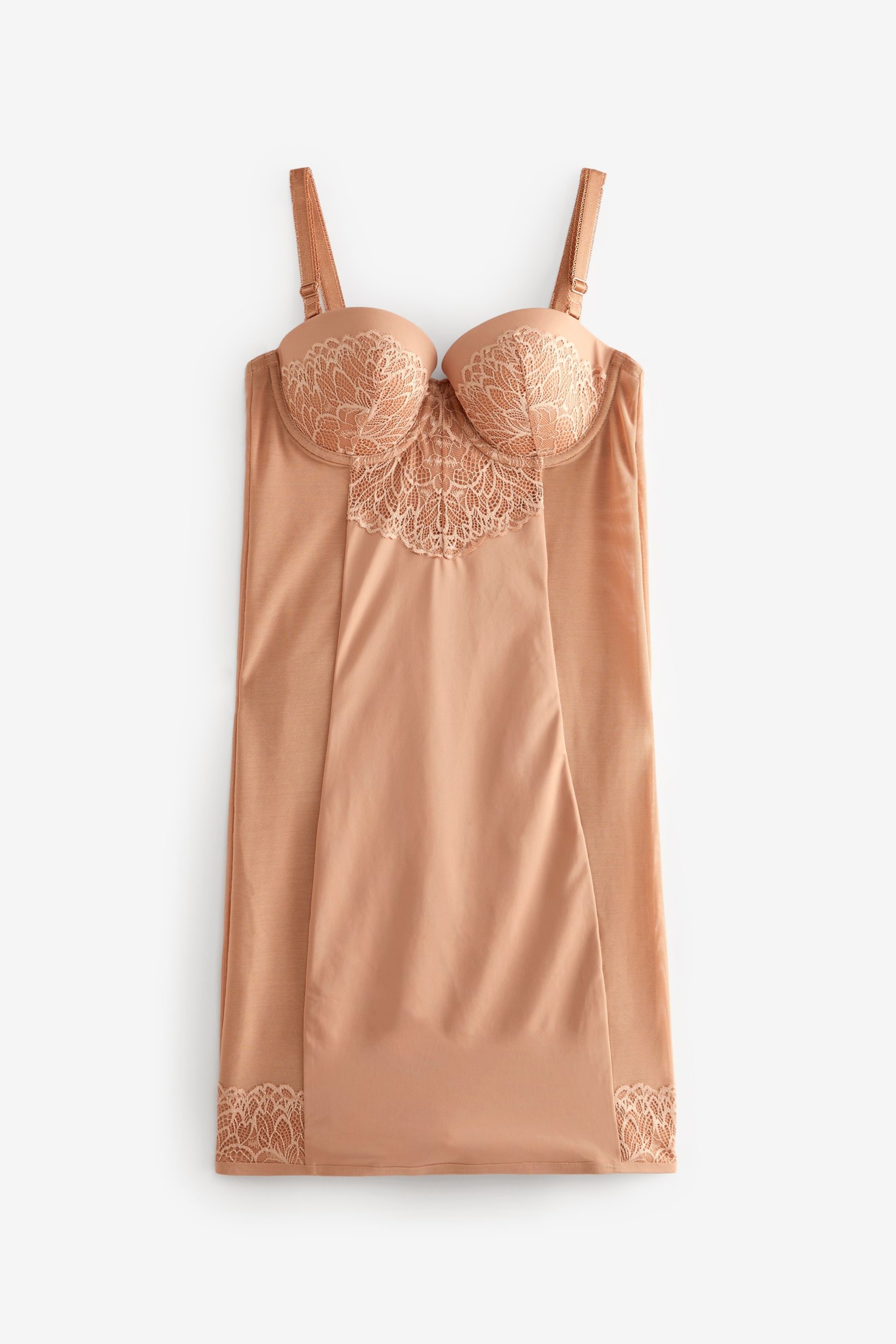 Tan Brown Firm Tummy Control Cupped Lace Slip - Image 4 of 4