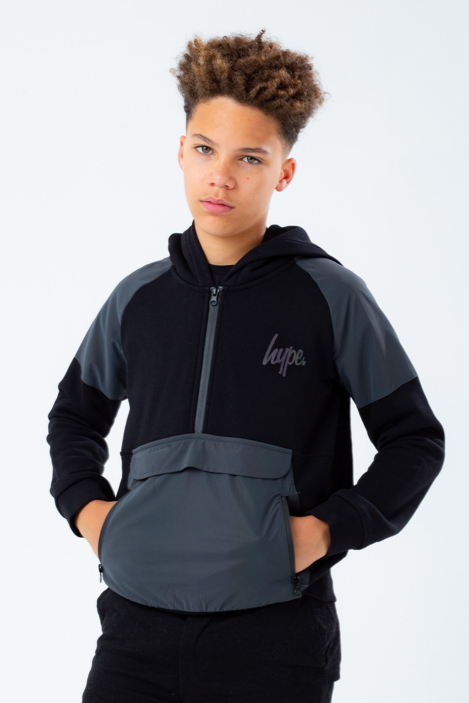 Buy Hype. Nano Reflective Half Zip Hoodie from Next Luxembourg