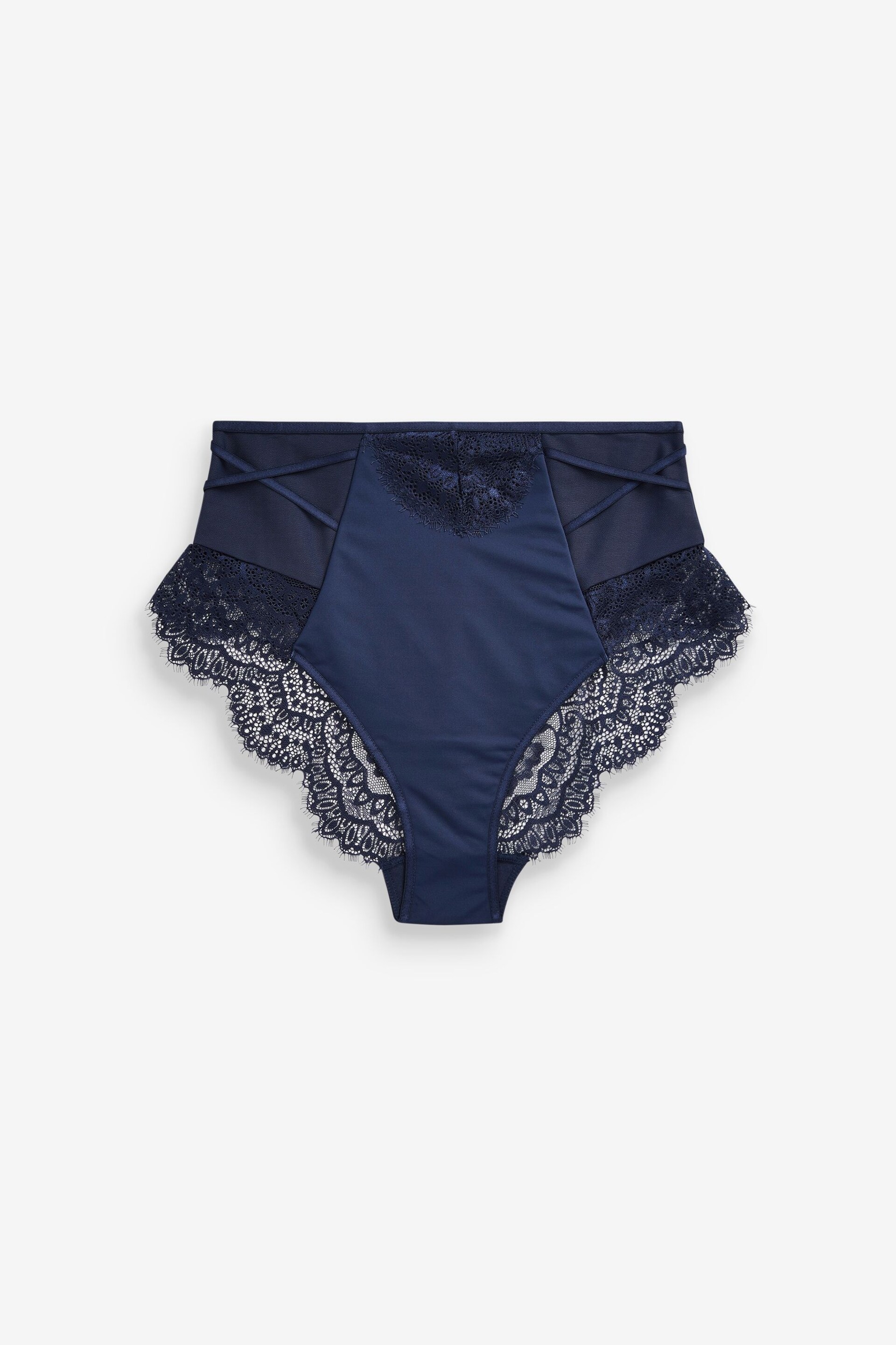 Navy/White High Rise Tummy Control Lace Knickers 2 Pack - Image 8 of 8