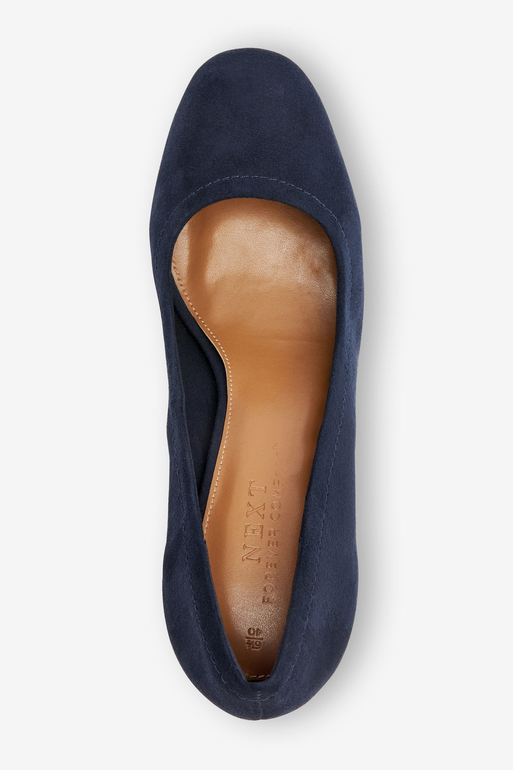 Buy Navy Blue Regular Wide Fit Forever Comfort Round Toe Block Heel Court Shoes from Next Canada
