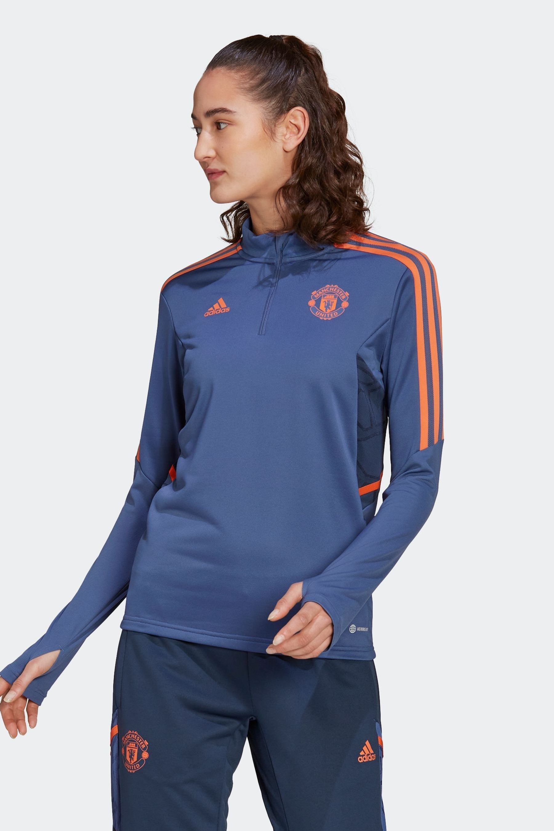 Buy adidas Blue Manchester United Condivo 22 Womens Training Top from Next Luxembourg